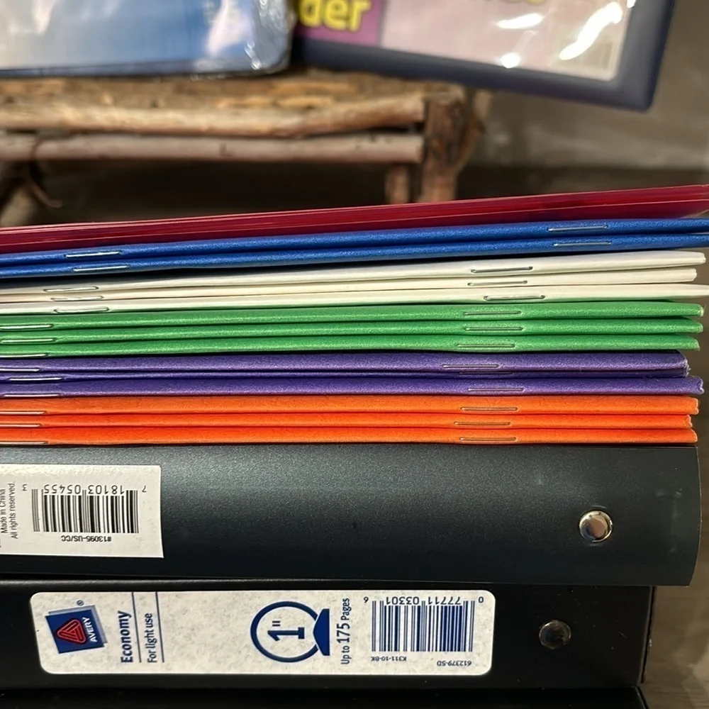 ALL NEW! LOT OF 2 POCKET FOLDERS, HANGING BINDERS AND 1INCH BINDERS